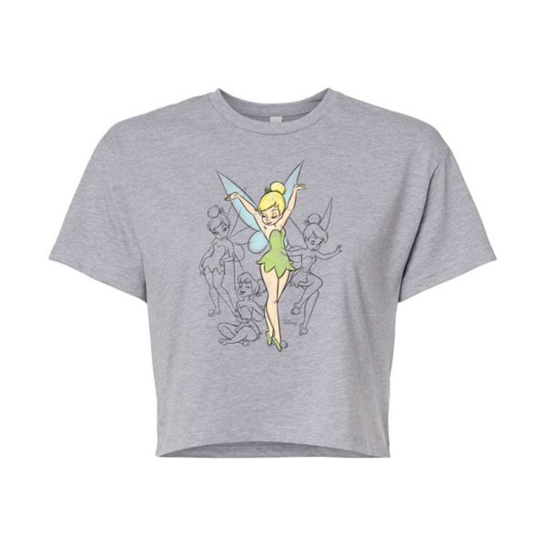 Укороченная футболка с эскизами Динь-Динь для юниоров Disney, серый 
Укороченная футболка с эскизами Динь-Динь для юниоров Disney, серый