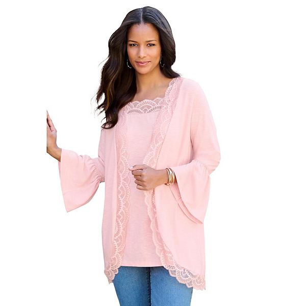 Женский кардиган с кружевными деталями и топ Roaman'S, Soft Blush
Женский кардиган с кружевными деталями и топ Roaman'S, Soft Blush