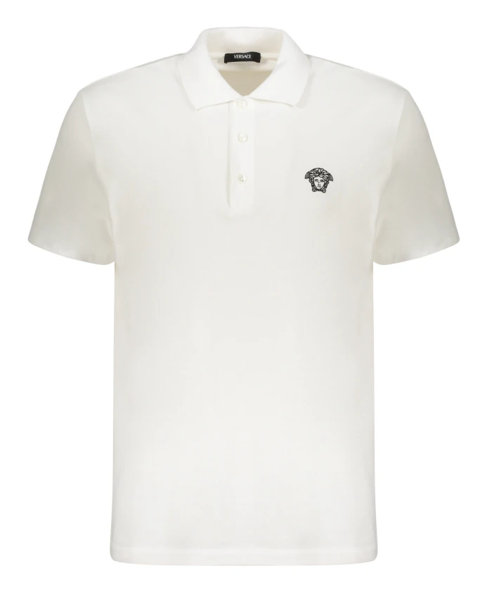 Вышитая хлопковая рубашка-поло с логотипом. Versace, белый
Вышитая хлопковая рубашка-поло с логотипом. Versace, белый