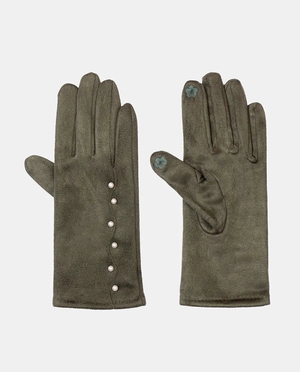 Перчатки из замши с жемчугом Santacana, зеленый
Перчатки из замши с жемчугом Santacana, зеленый