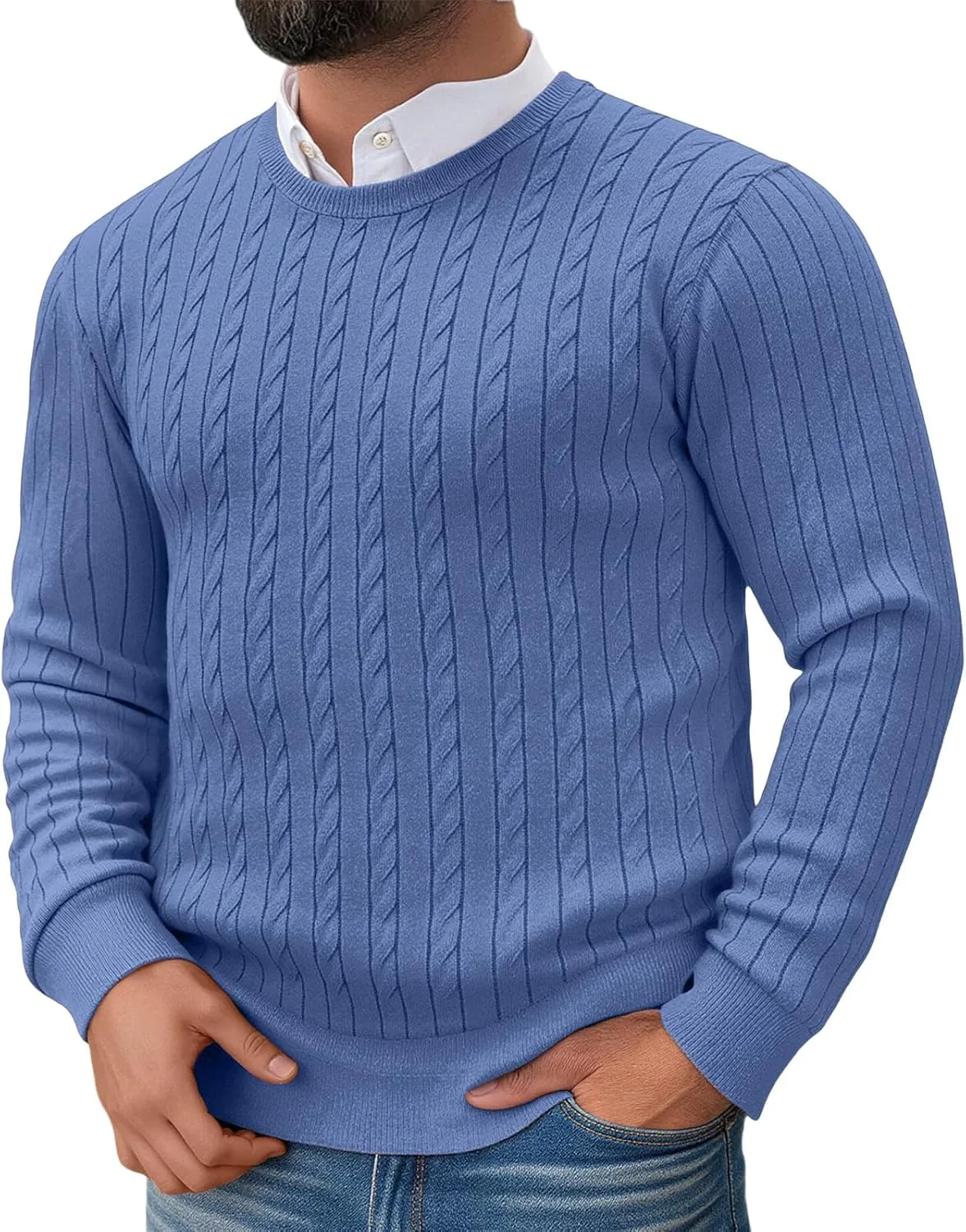 Мужской свитер с косой вязкой Slim Fit из мягкого хлопка CHXLQQX
Мужской свитер с косой вязкой Slim Fit из мягкого хлопка CHXLQQX