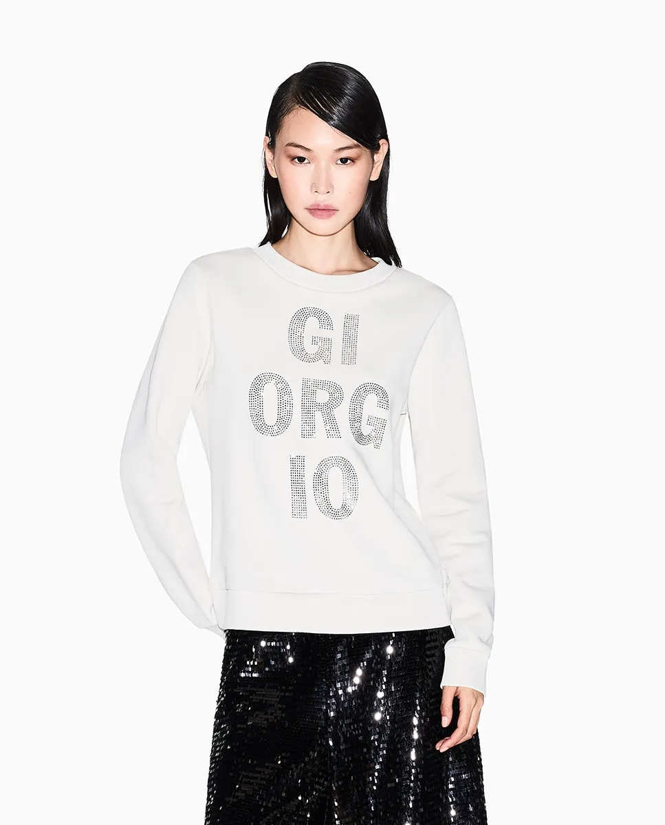 Женская толстовка с круглым вырезом и стразами Armani Exchange, светло-серый
Женская толстовка с круглым вырезом и стразами Armani Exchange, светло-серый