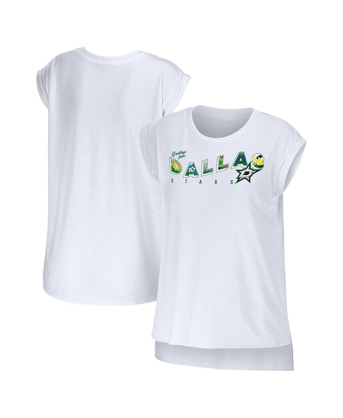 Женская белая футболка Dallas Stars Greeting From Muscle WEAR by Erin Andrews, белый
Женская белая футболка Dallas Stars Greeting From Muscle WEAR by Erin Andrews, белый