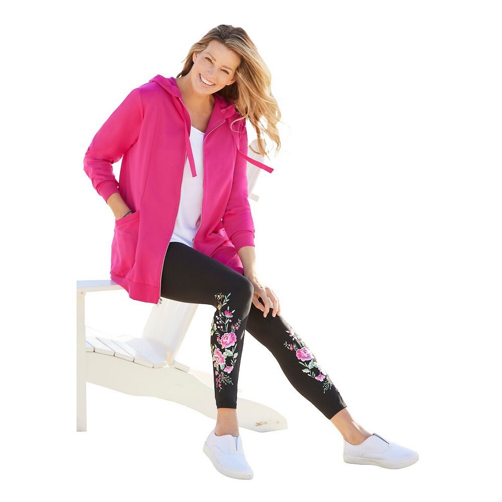 Женщина в женской тунике с капюшоном больших размеров на молнии спереди Woman Within, цвет Raspberry Sorbet
Женщина в женской тунике с капюшоном больших размеров на молнии спереди Woman Within, цвет Raspberry Sorbet