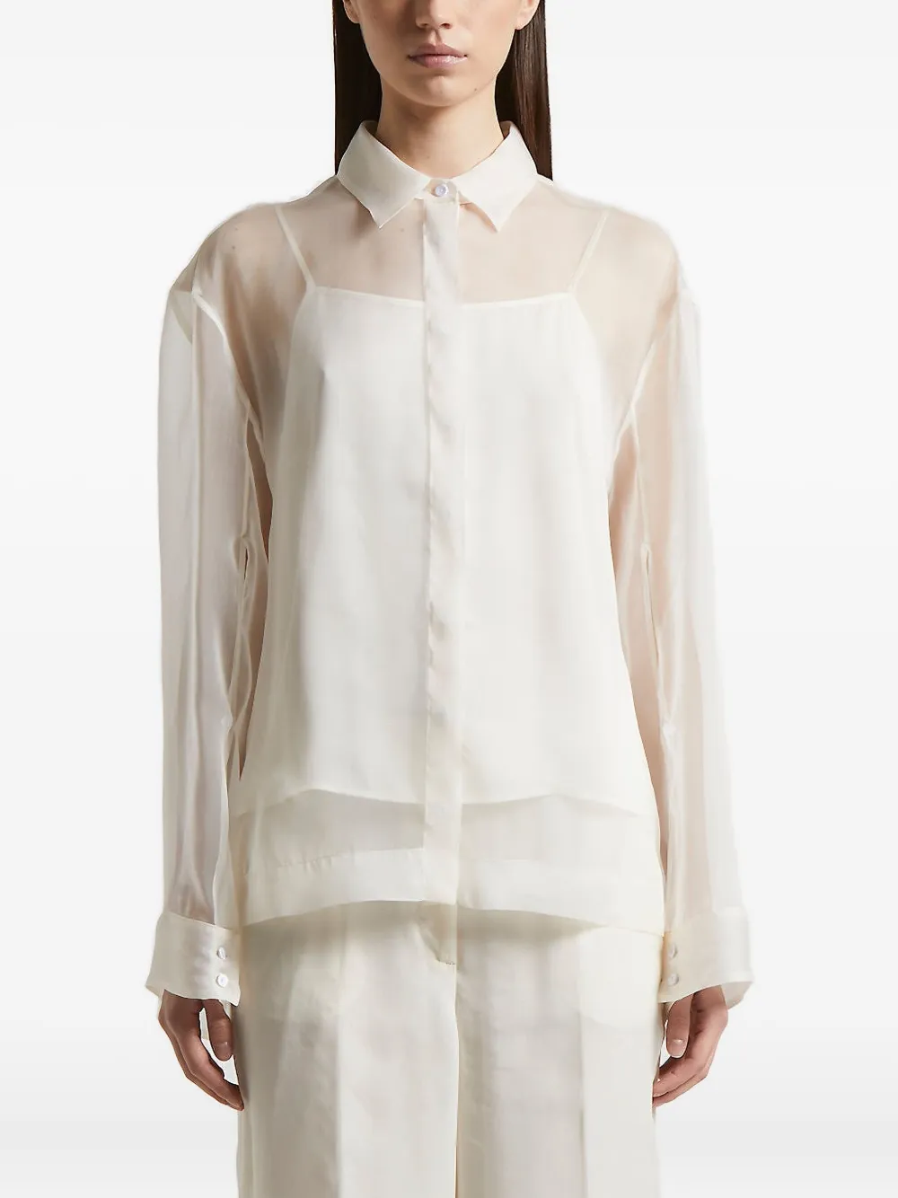 Рубашка с прозрачными вставками Peserico, нейтральный
Рубашка с прозрачными вставками Peserico, нейтральный