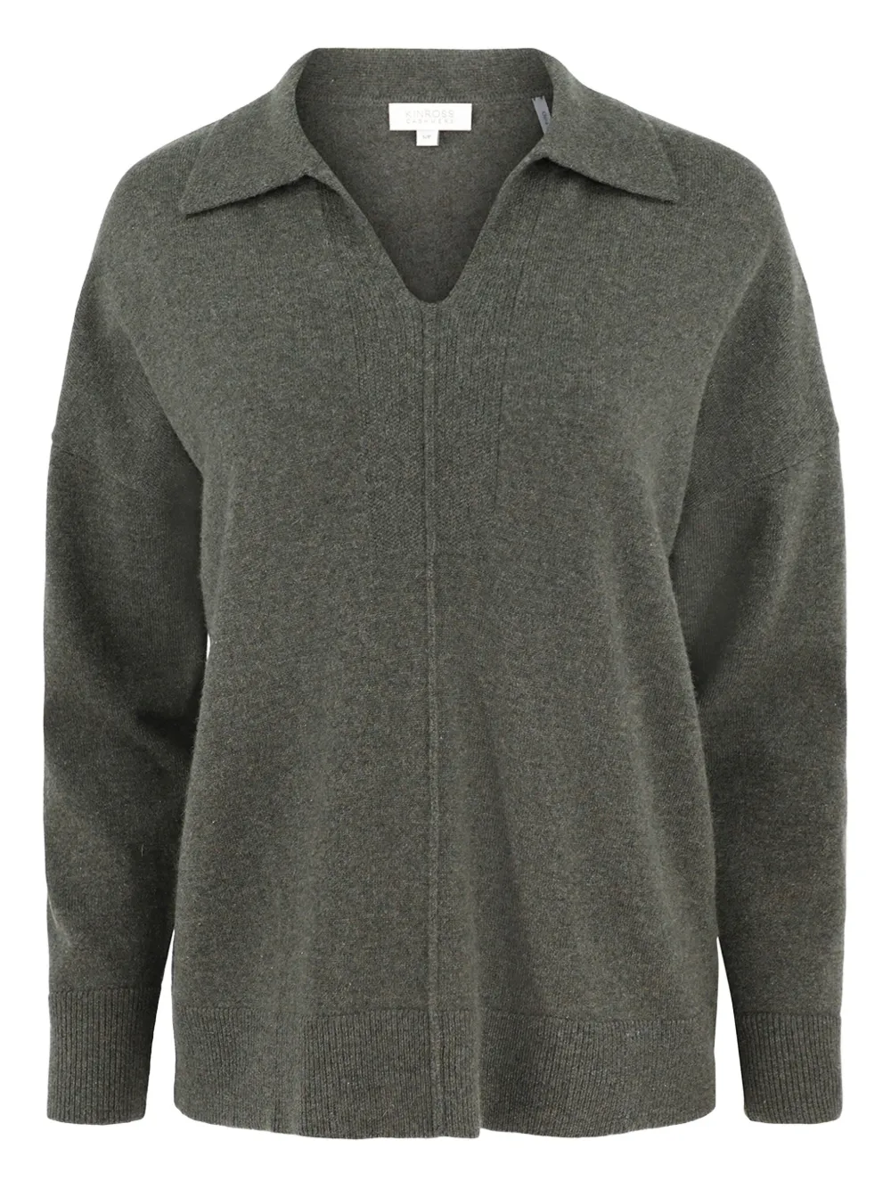 Свитер с V-образным вырезом и воротником-поло Kinross Cashmere, зеленый
Свитер с V-образным вырезом и воротником-поло Kinross Cashmere, зеленый
