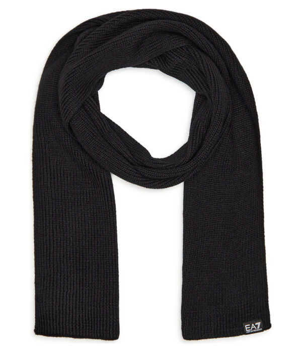 Шарф мужской Ea7 с добавлением шерсти, черный 
Шарф мужской Ea7 с добавлением шерсти, черный