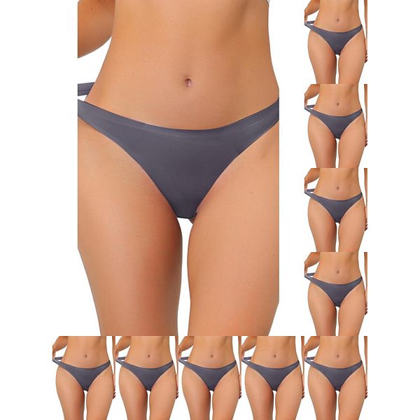10 пар женского нижнего белья без подкладки из сатина невидимые бикини комфортные стринги no-show Inspire Chic, Gray
10 пар женского нижнего белья без подкладки из сатина невидимые бикини комфортные стринги no-show Inspire Chic, Gray