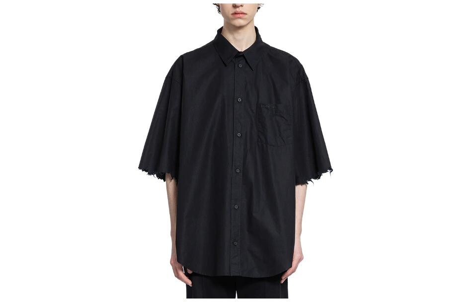 Рубашка мужская черная Balenciaga, черный 
Рубашка мужская черная Balenciaga, черный