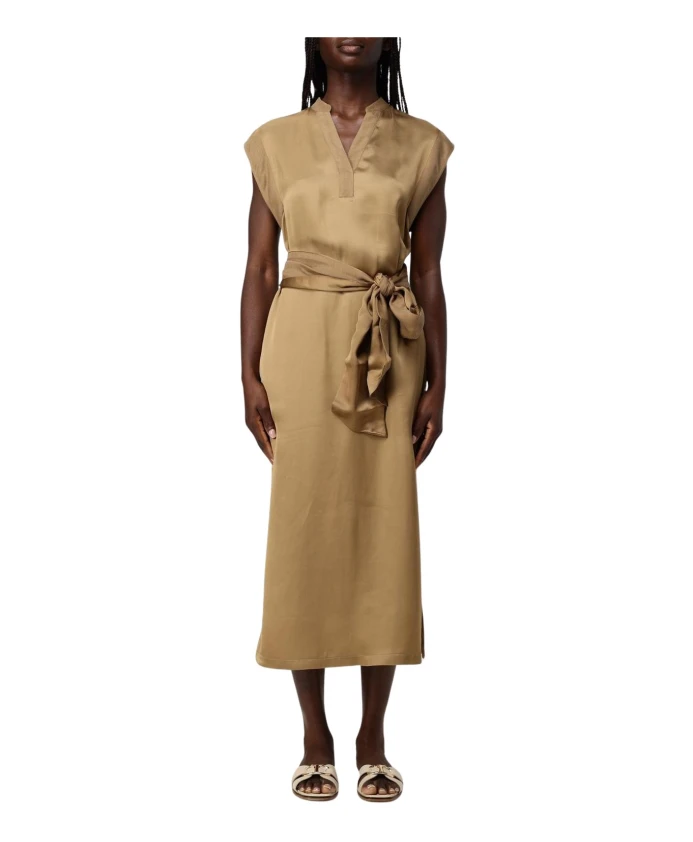 Элегантное платье миди с поясом на талии Twinset, коричневый
Элегантное платье миди с поясом на талии Twinset, коричневый