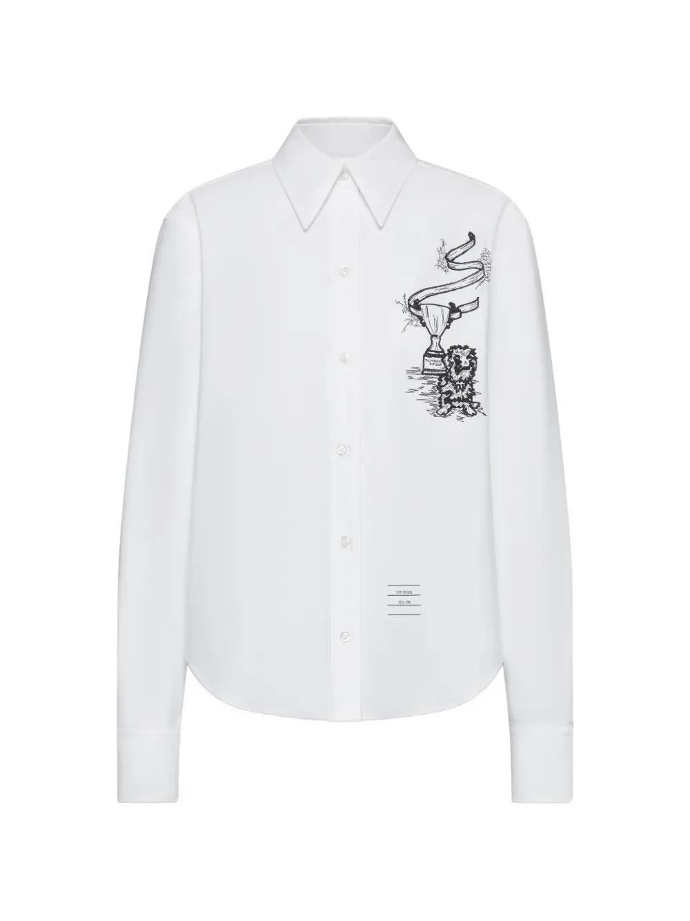 Рубашка с длинными рукавами и вышивкой Thom Browne, белый
Рубашка с длинными рукавами и вышивкой Thom Browne, белый