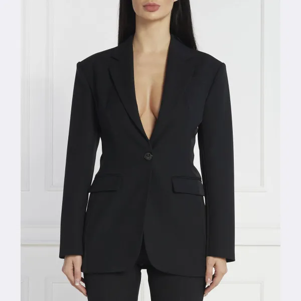 Элегантная куртка классического кроя с добавлением шерсти Pinko, черный 
Элегантная куртка классического кроя с добавлением шерсти Pinko, черный