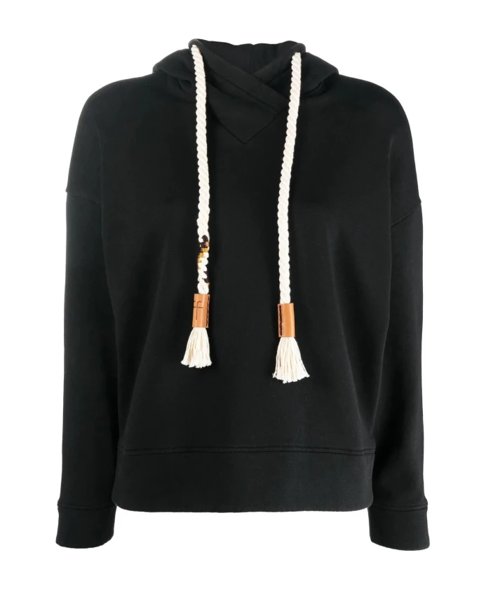 Черная хлопковая толстовка с капюшоном, диагональным рисунком. Forte Forte, черный
Черная хлопковая толстовка с капюшоном, диагональным рисунком. Forte Forte, черный