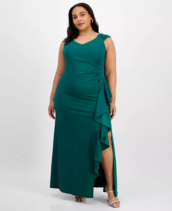 Платье больших размеров с рюшами и оборками Alex Evenings, зеленый
Платье больших размеров с рюшами и оборками Alex Evenings, зеленый