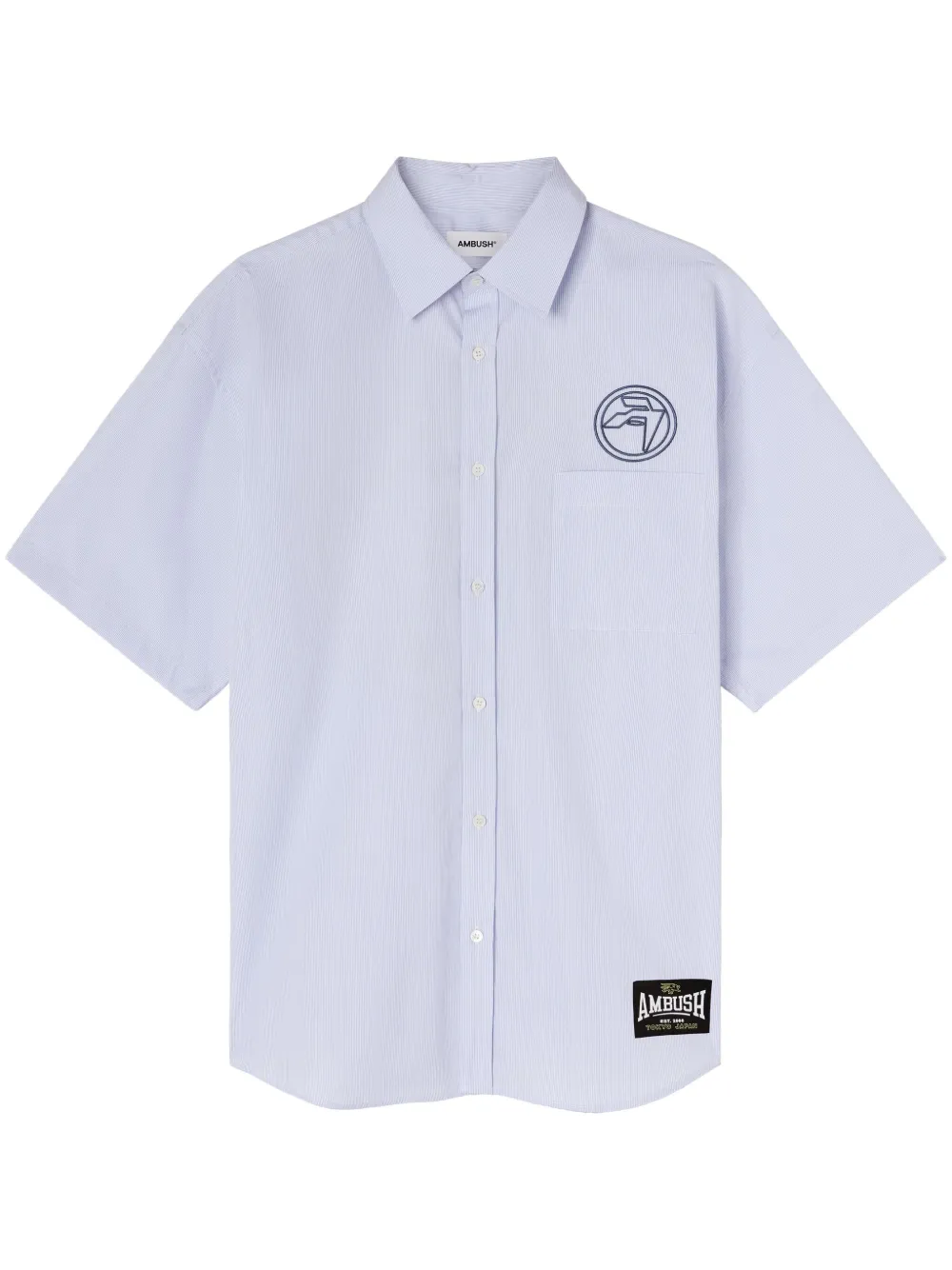 Полосатая рубашка с короткими рукавами AMBUSH, синий
Полосатая рубашка с короткими рукавами AMBUSH, синий