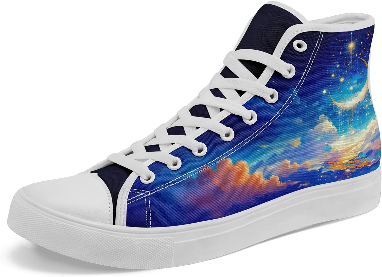 Высокие кеды AWSOLE из холщовой ткани для мужчин и женщин, модные, дышащие, на шнуровке, удобные, стильные кроссовки с рисунком звезд и луны, белый/голубой/бежевый
Высокие кеды AWSOLE из холщовой ткани для мужчин и женщин, модные, дышащие, на шнуровке, удобные, стильные кроссовки с рисунком звезд и луны, белый/голубой/бежевый