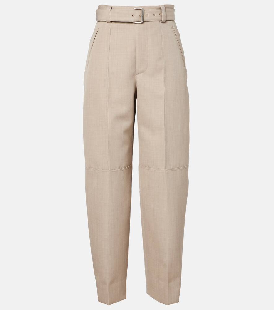 Брюки прямого кроя с завышенной талией и поясом из шерсти Bottega Veneta, Beige Melange
Брюки прямого кроя с завышенной талией и поясом из шерсти Bottega Veneta, Beige Melange