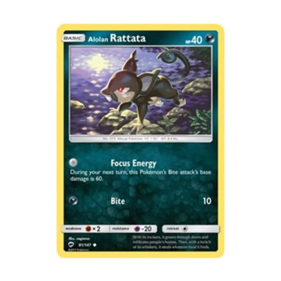 CCG Алолан Раттата (К) #81, Pokemon - Sun & Moon - Burning Shadows - Singles
CCG Алолан Раттата (К) #81, Pokemon - Sun & Moon - Burning Shadows - Singles