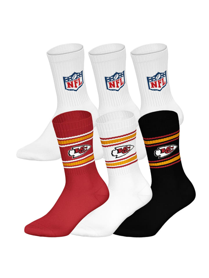 NFL Набор из 6 носков цвета Kansas City Chiefs/белый
NFL Набор из 6 носков цвета Kansas City Chiefs/белый