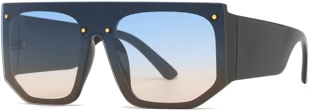 Модные винтажные солнцезащитные очки большого размера для женщин и мужчин, роскошные, с плоской верхней частью, в большой оправе, с защитой от УФ-излучения UV400 HHZZYVY, Black Blue Yellow
Модные винтажные солнцезащитные очки большого размера для женщин и мужчин, роскошные, с плоской верхней частью, в большой оправе, с защитой от УФ-излучения UV400 HHZZYVY, Black Blue Yellow