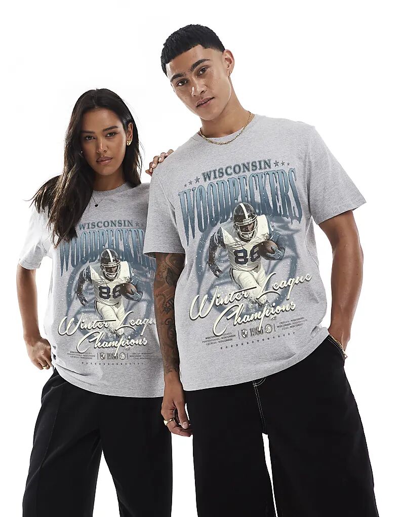 Футболка свободного кроя с принтом зимних деревьев PRNT Woodpeckers серого цвета в спортивном стиле
Футболка свободного кроя с принтом зимних деревьев PRNT Woodpeckers серого цвета в спортивном стиле