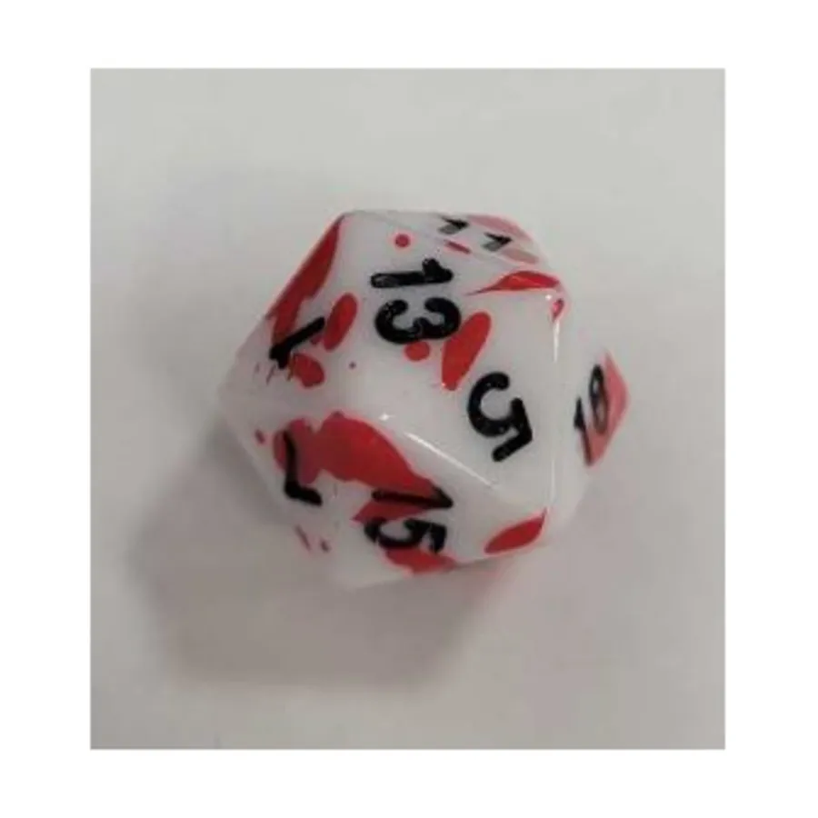 d20 Кровавый кубик — белый и красный с черным, Dice & Accessories (Severed Books)
d20 Кровавый кубик — белый и красный с черным, Dice & Accessories (Severed Books)