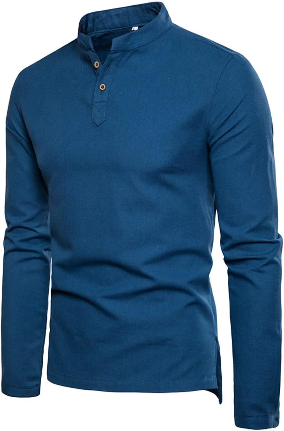 Футболка с воротником-стойкой из льна для мужчин Slim Fit с длинными рукавами на пуговицах
Футболка с воротником-стойкой из льна для мужчин Slim Fit с длинными рукавами на пуговицах