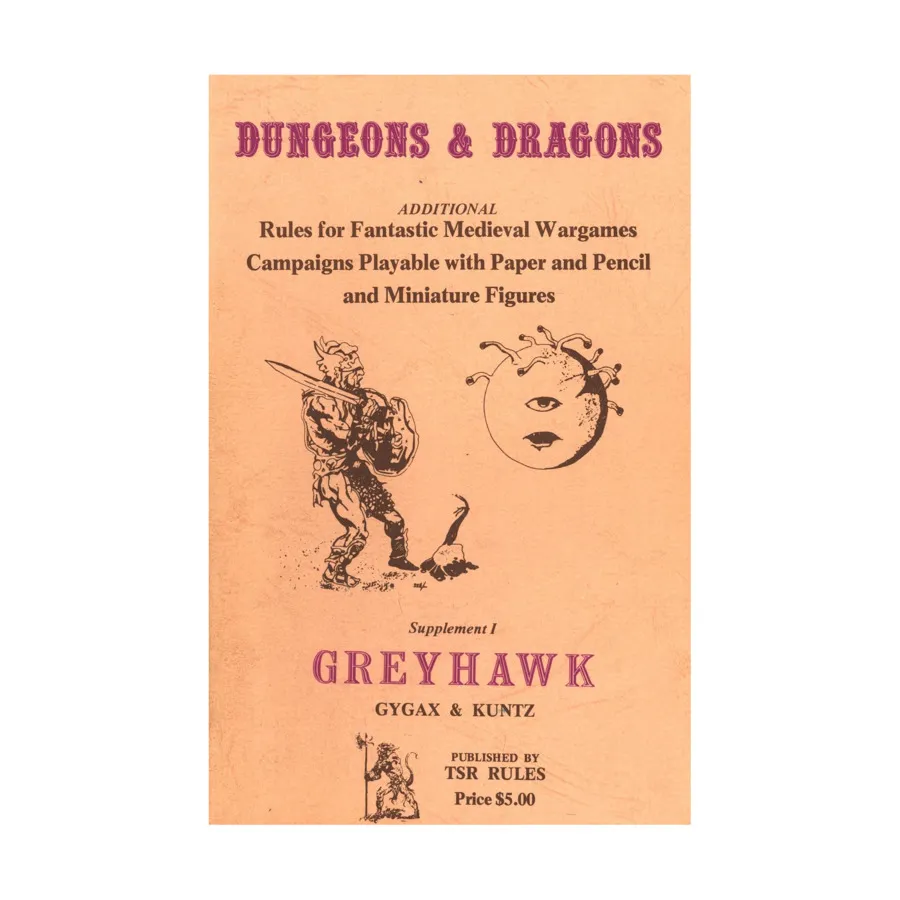 Supplement #1 - Greyhawk (3rd-8th Printings), Basic Dungeons & Dragons (Original Edition) - Box Sets & Core Rules, мягкая обложка
Supplement #1 - Greyhawk (3rd-8th Printings), Basic Dungeons & Dragons (Original Edition) - Box Sets & Core Rules, мягкая обложка