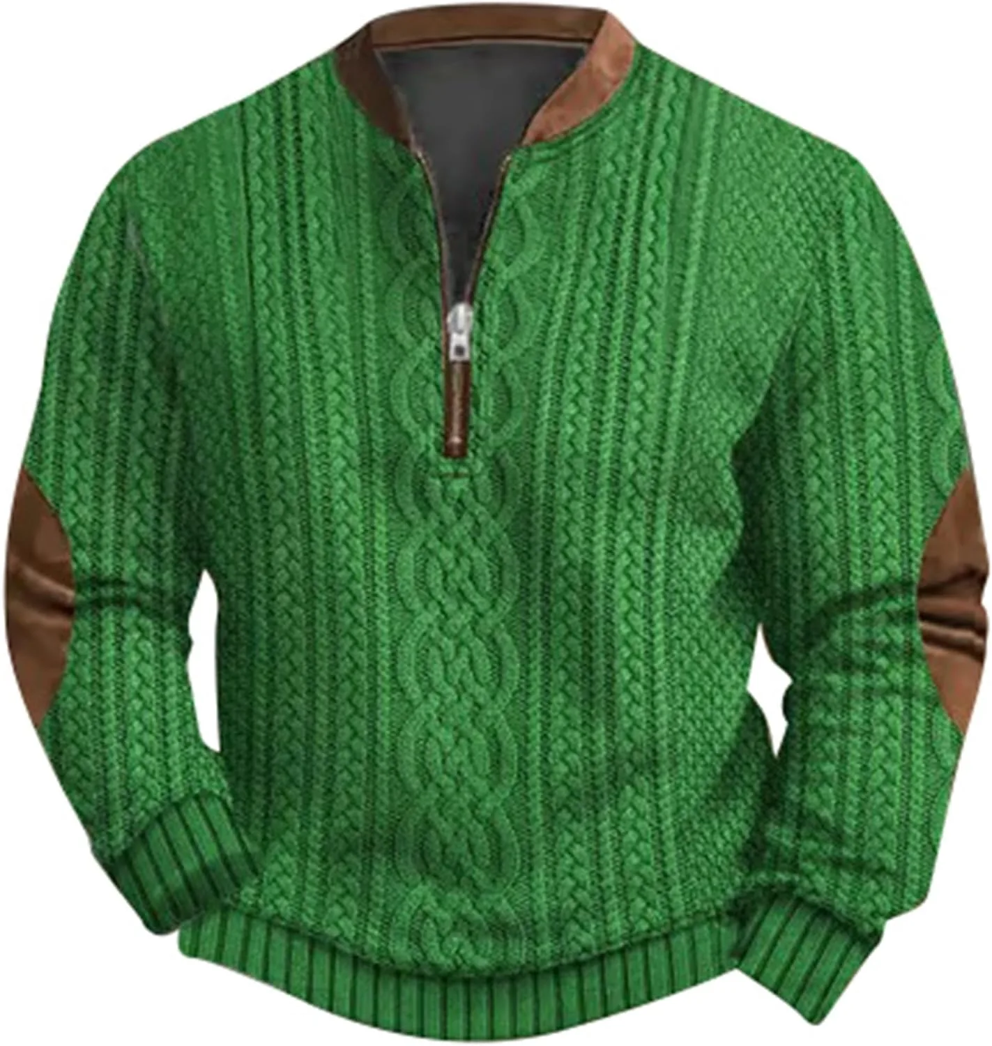 Мужской свитер с принтом, вязаный, с молнией и длинными рукавами
Мужской свитер с принтом, вязаный, с молнией и длинными рукавами