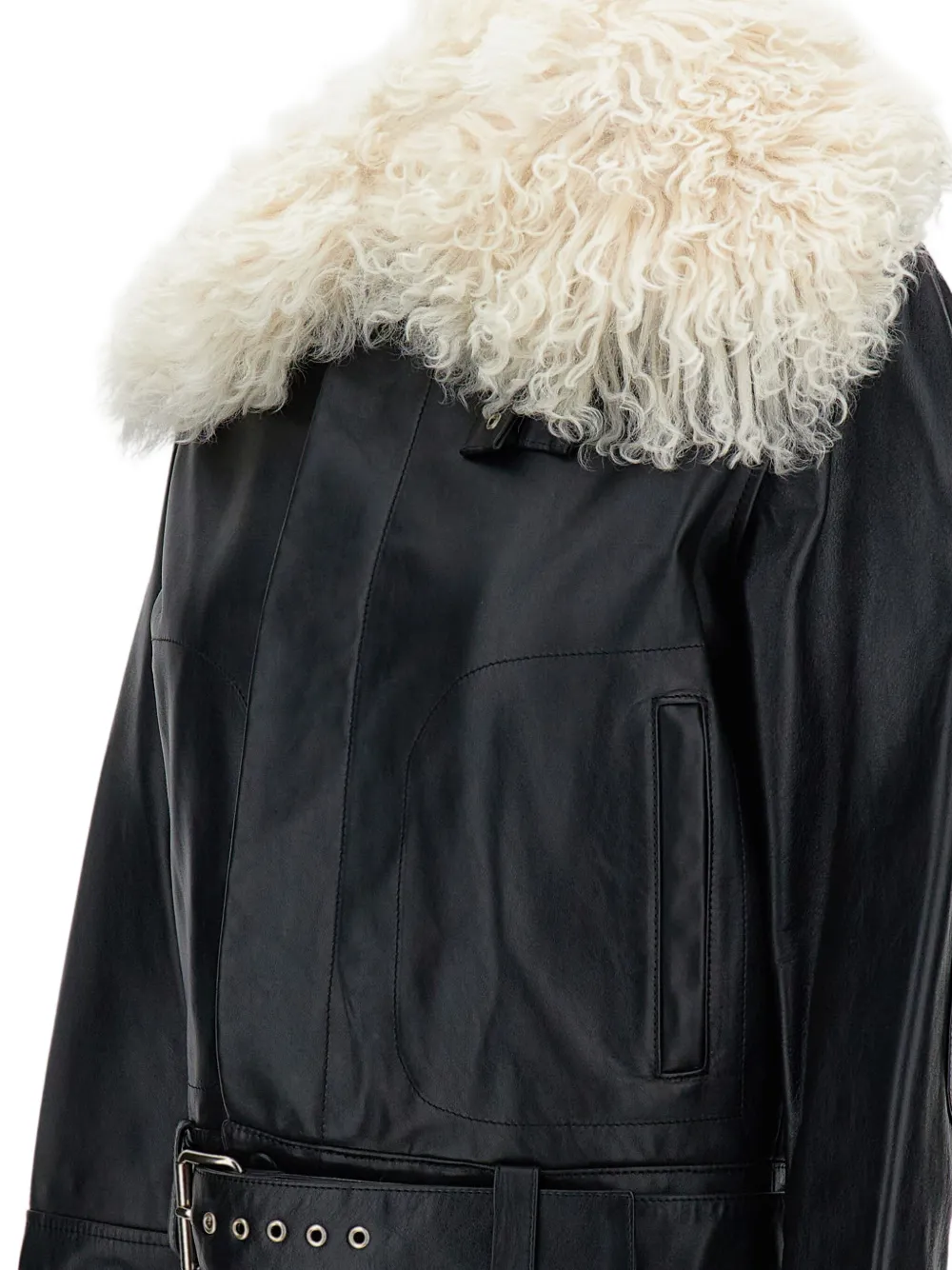 Куртка с меховым воротником и поясом Wales Bonner, черный
Куртка с меховым воротником и поясом Wales Bonner, черный