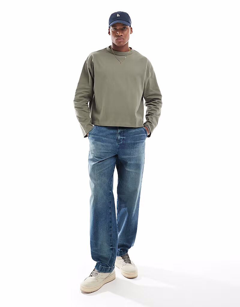 Мешковатые джинсы-плотники ASOS DESIGN темно-синего цвета
Мешковатые джинсы-плотники ASOS DESIGN темно-синего цвета