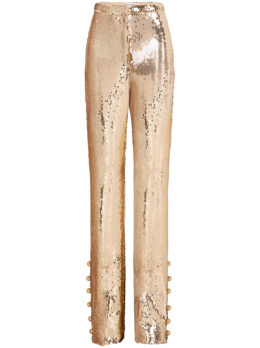Расклешенные брюки с пайетками Rabanne, золотой
Расклешенные брюки с пайетками Rabanne, золотой