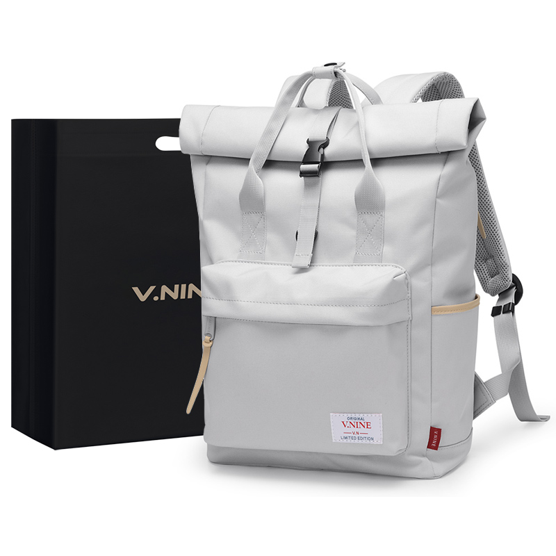 V.NINE Синтетический кожаный рюкзак для студентов, Morning Mist Gray
V.NINE Синтетический кожаный рюкзак для студентов, Morning Mist Gray