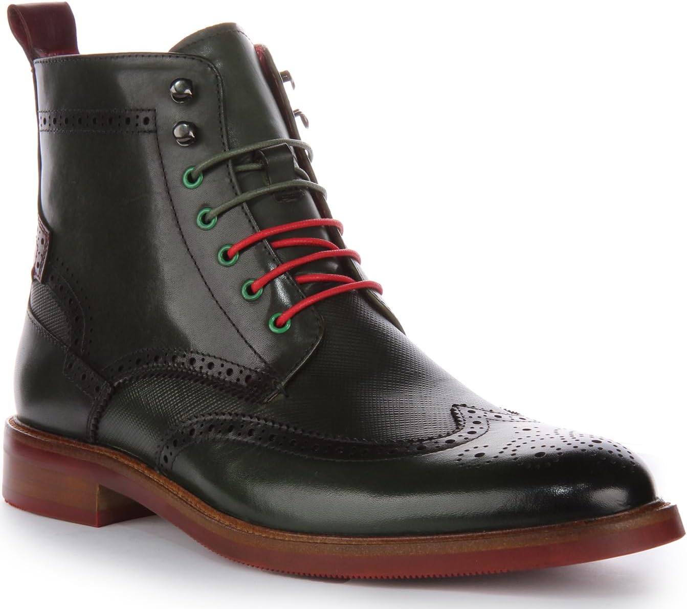 JUSTINREESS ENGLAND Мужские ботинки Челси Камерон с шнуровкой и брогированием, ботинки до щиколотки, зеленый
JUSTINREESS ENGLAND Мужские ботинки Челси Камерон с шнуровкой и брогированием, ботинки до щиколотки, зеленый