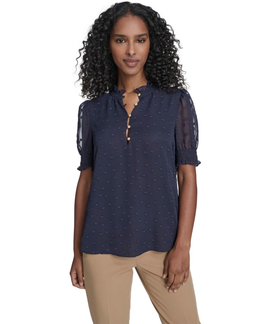 Женская блузка с цветочным принтом, воротником-стойкой и короткими рукавами Tommy Hilfiger, Midnight
Женская блузка с цветочным принтом, воротником-стойкой и короткими рукавами Tommy Hilfiger, Midnight