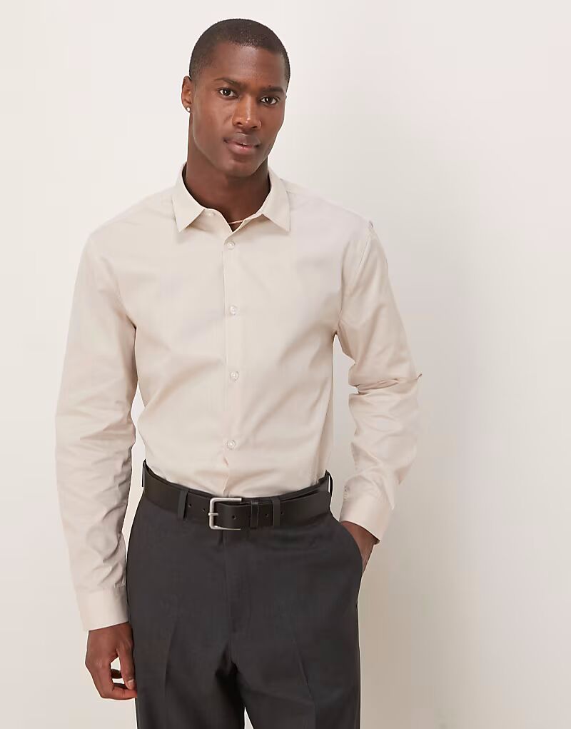 Рубашка из поплина ASOS DESIGN, элегантная, легко гладится, стандартного кроя, в каменном цвете
Рубашка из поплина ASOS DESIGN, элегантная, легко гладится, стандартного кроя, в каменном цвете