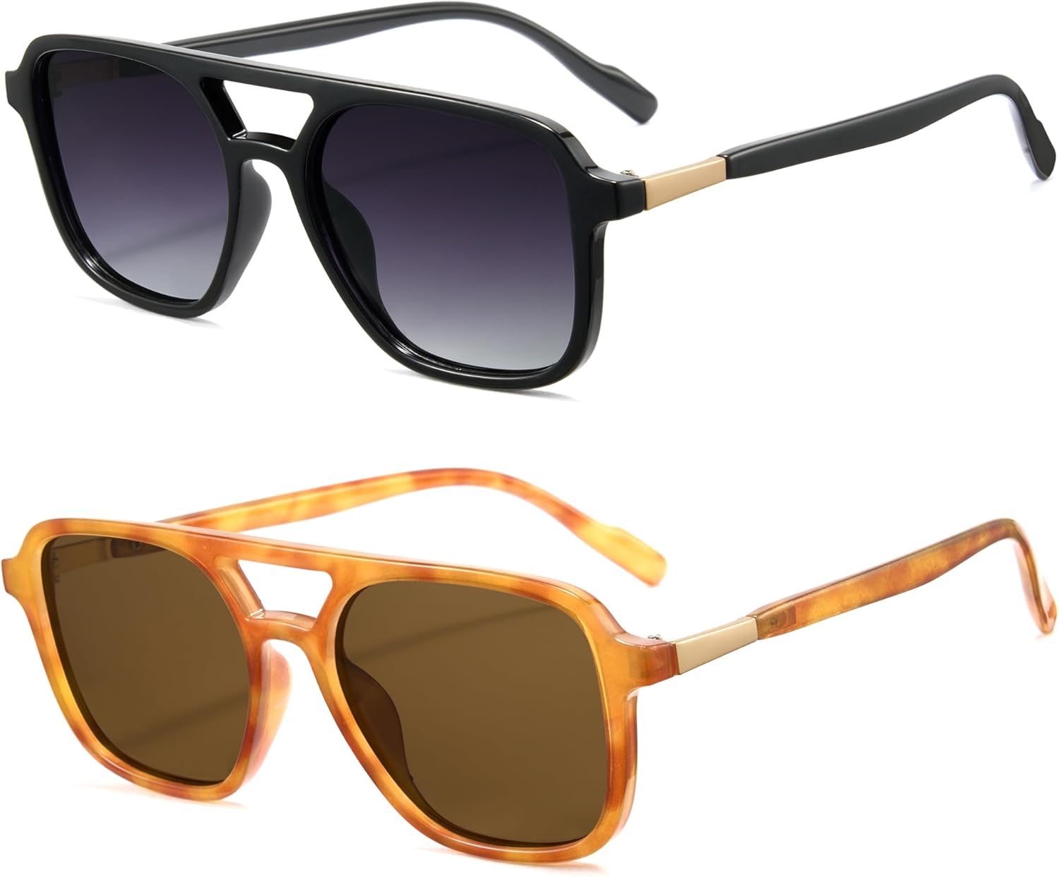 Комплект из двух ретро-солнцезащитных очков-авиаторов Cyxus в квадратной оправе для женщин. Модные винтажные очки-авиаторы 70-х годов с защитой от УФ-излучения UV400, размер 53 мм, маленький размер, Grey
Комплект из двух ретро-солнцезащитных очков-авиаторов Cyxus в квадратной оправе для женщин. Модные винтажные очки-авиаторы 70-х годов с защитой от УФ-излучения UV400, размер 53 мм, маленький размер, Grey