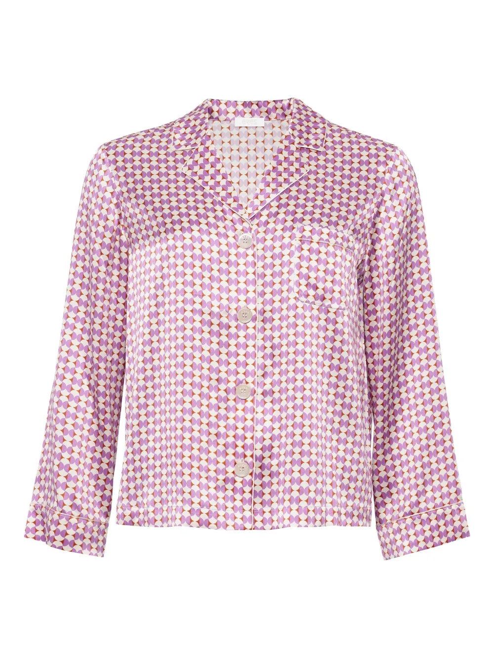 Шелковый пижамный топ Disque с геометричным принтом ERES, фиолетовый
Шелковый пижамный топ Disque с геометричным принтом ERES, фиолетовый