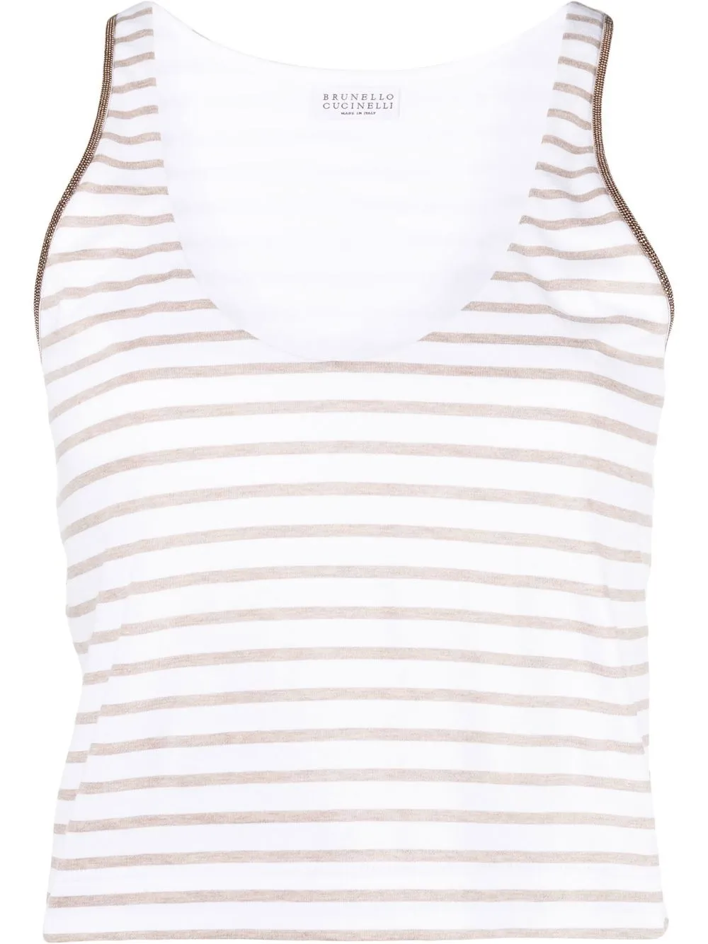 Топ с U-образным вырезом Brunello Cucinelli, белый
Топ с U-образным вырезом Brunello Cucinelli, белый