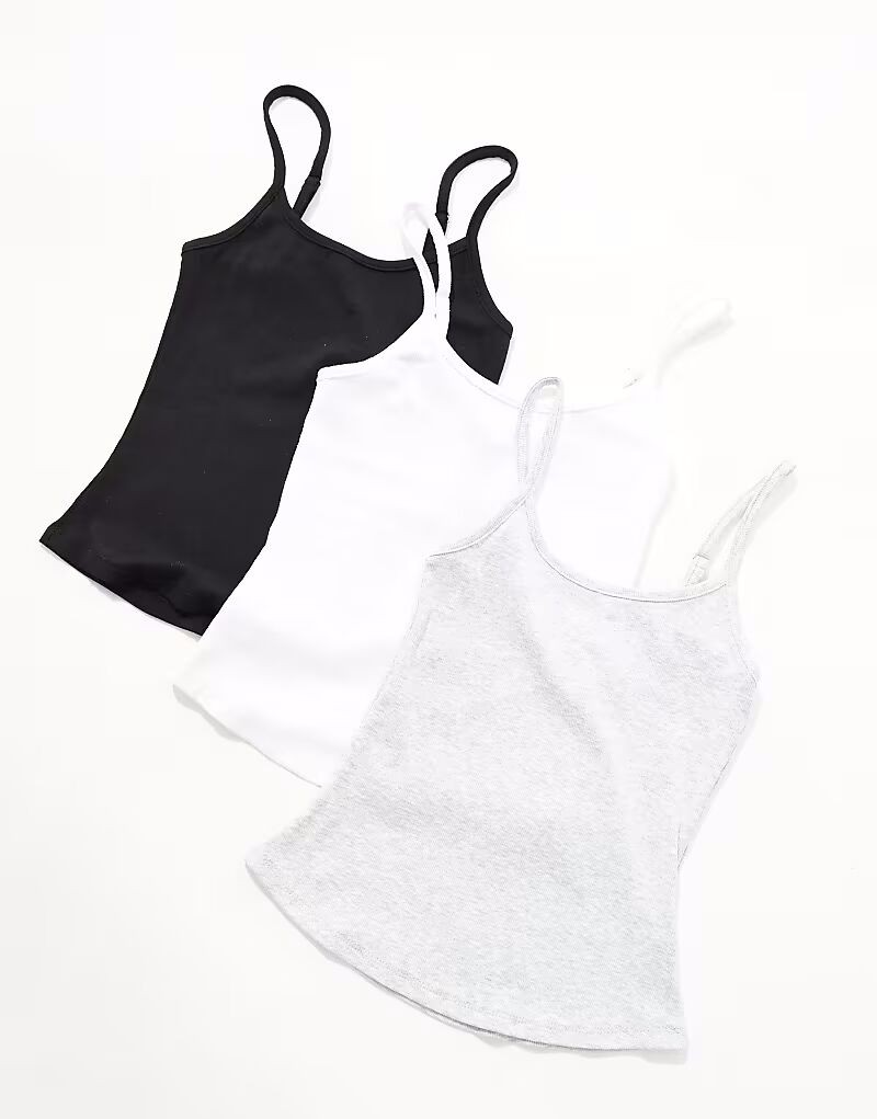 Упаковка из 3 маек-топов Byron Scoop Spaghetti Strap Cami черного, белого и серого цветов Cotton:On
Упаковка из 3 маек-топов Byron Scoop Spaghetti Strap Cami черного, белого и серого цветов Cotton:On
