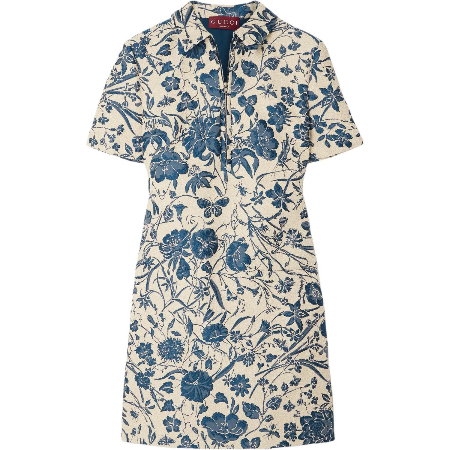 Платье Flora из хлопкового жаккарда с букле GUCCI, синий
Платье Flora из хлопкового жаккарда с букле GUCCI, синий