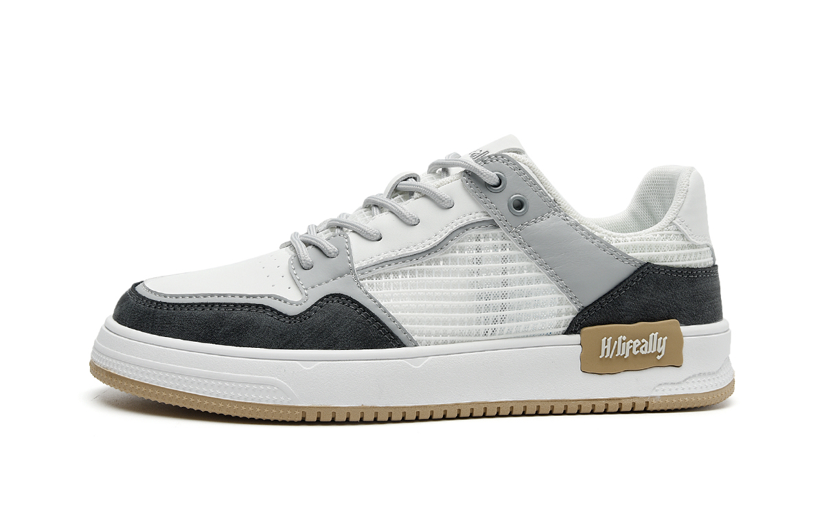 Кроссовки для скейтбординга мужские низкие белые абрикосовые/бело-серые HLA
Кроссовки для скейтбординга мужские низкие белые абрикосовые/бело-серые HLA