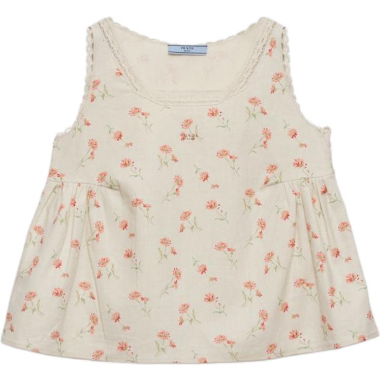 Топ с цветочной вышивкой PRADA, бежевый
Топ с цветочной вышивкой PRADA, бежевый