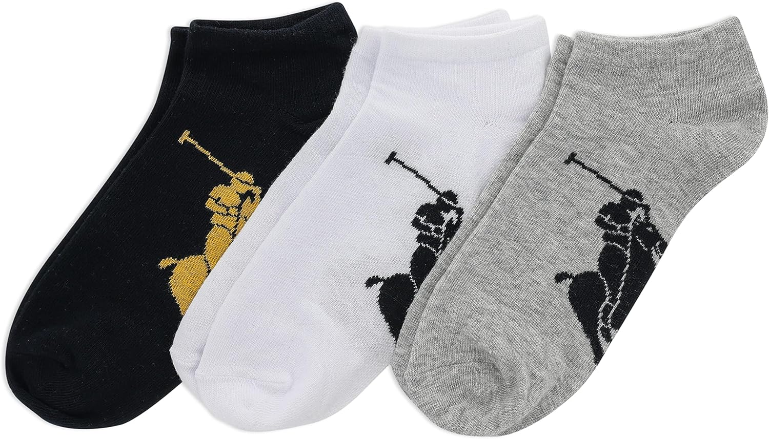 Polo Ralph Lauren мужские классические спортивные носки Big Pony Low Cut - набор из 3 пар - мягкий и легкий комфорт из хлопка, Black, White, Gray Assorted
Polo Ralph Lauren мужские классические спортивные носки Big Pony Low Cut - набор из 3 пар - мягкий и легкий комфорт из хлопка, Black, White, Gray Assorted