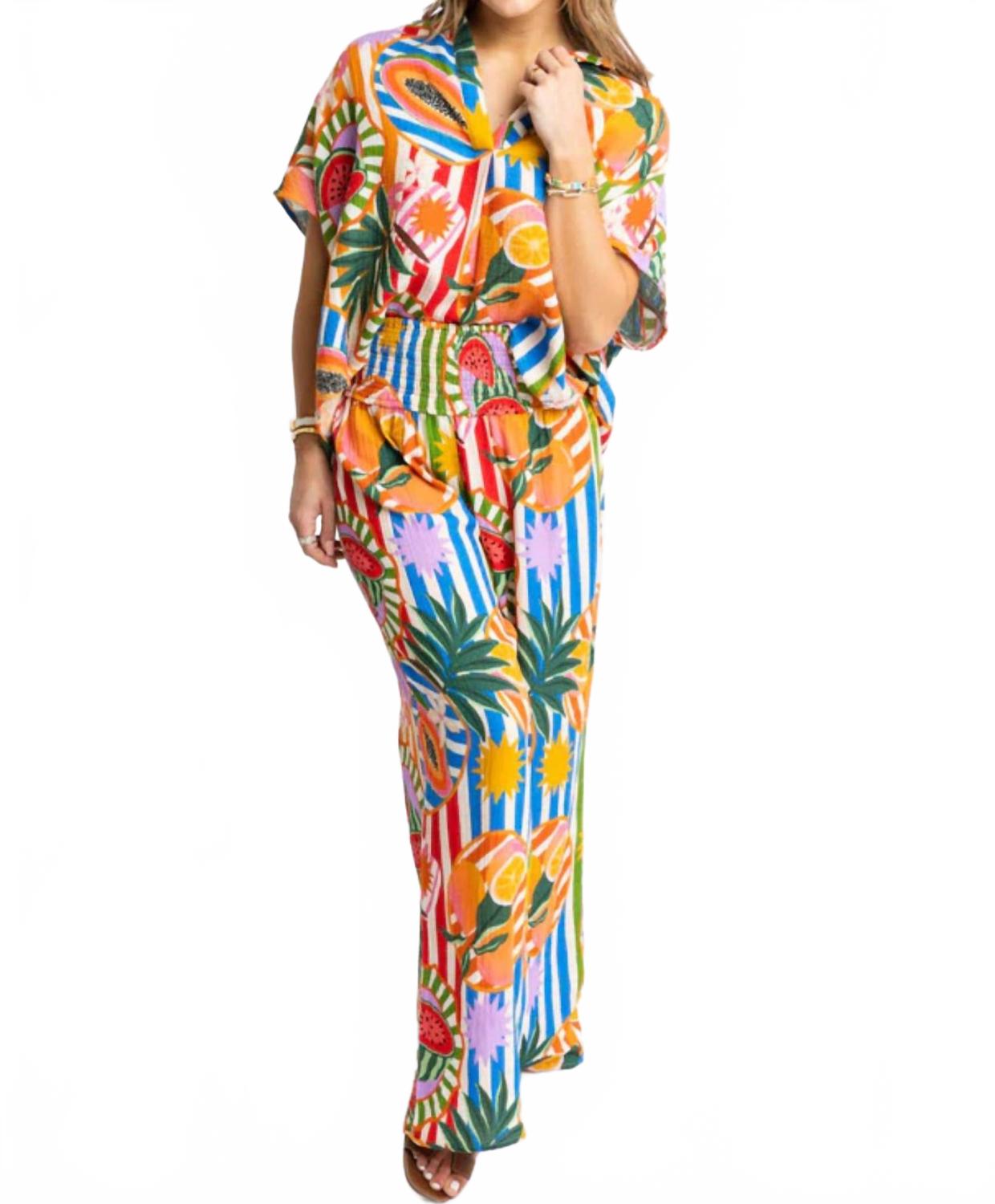 Тропические островные фруктовые штаны в разноцветном исполнении Karlie, мультиколор
Тропические островные фруктовые штаны в разноцветном исполнении Karlie, мультиколор