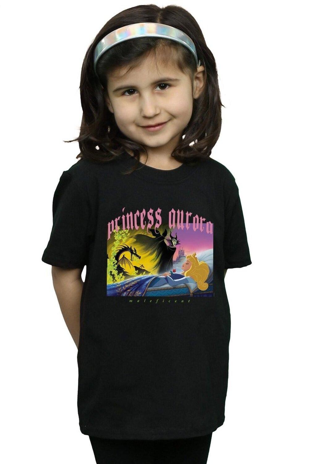 Хлопковая футболка «Спящая красавица и Малефисента» Disney, черный 
Хлопковая футболка «Спящая красавица и Малефисента» Disney, черный