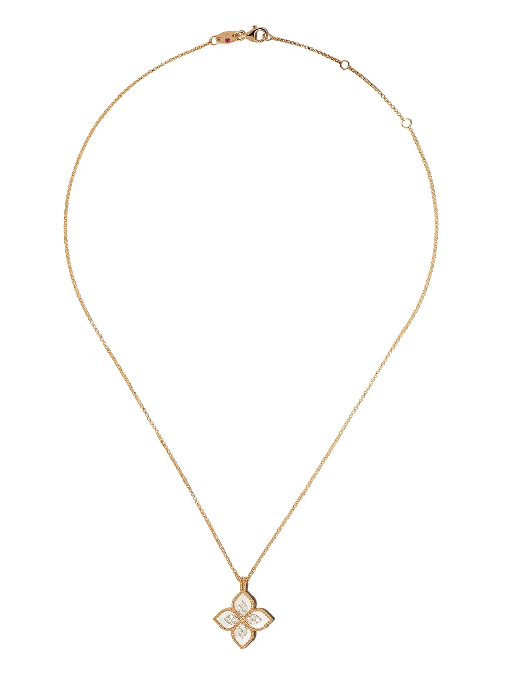 Золотая цепочка на шею Princess Flower с бриллиантами Roberto Coin, розовый 
Золотая цепочка на шею Princess Flower с бриллиантами Roberto Coin, розовый