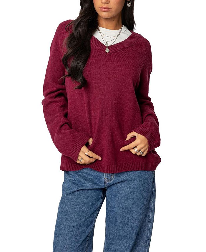 Свободный свитер Martha с V-образным вырезом Edikted, красный
Свободный свитер Martha с V-образным вырезом Edikted, красный