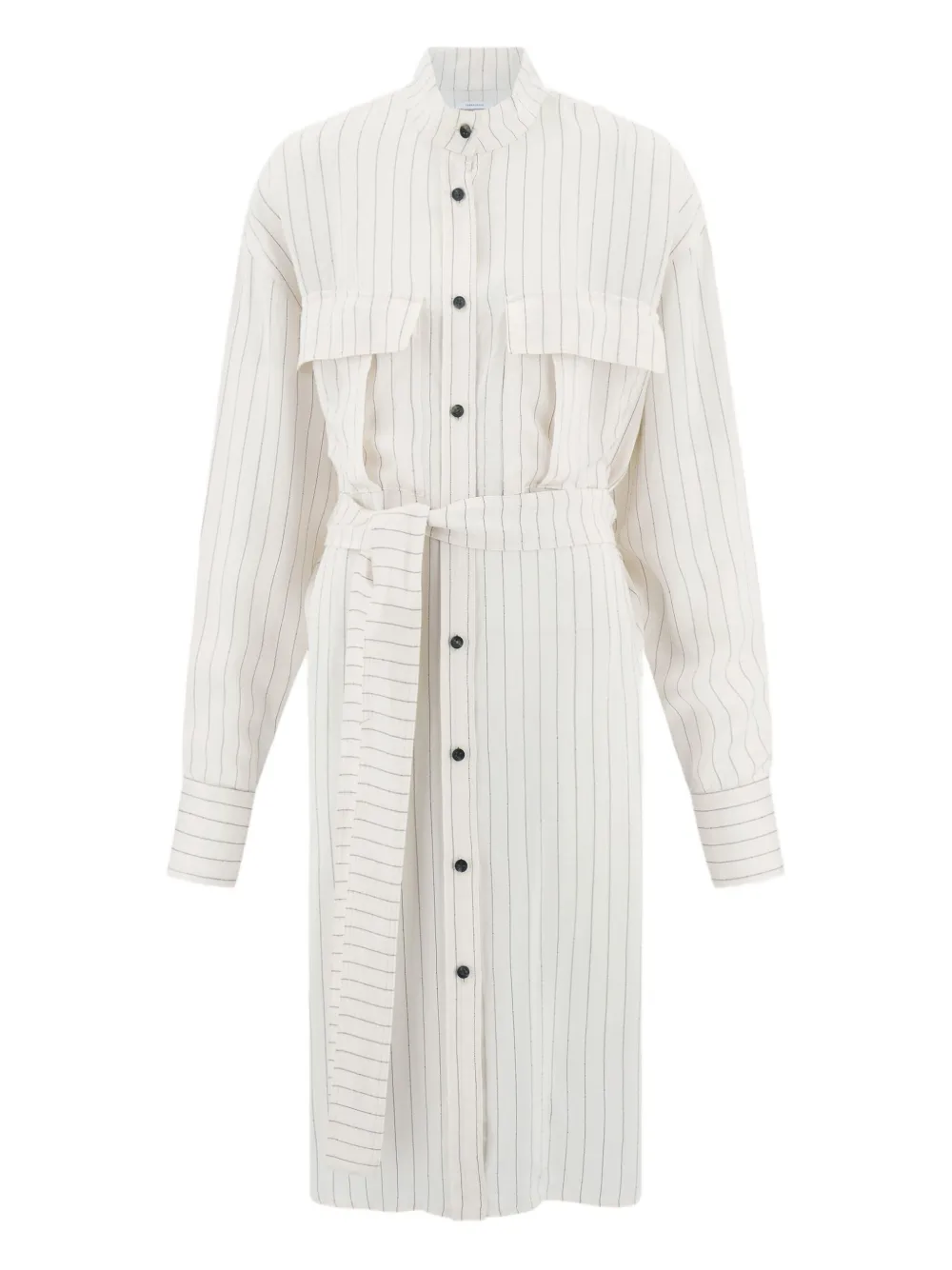 Платье-рубашка миди в тонкую полоску Ferragamo, белый
Платье-рубашка миди в тонкую полоску Ferragamo, белый