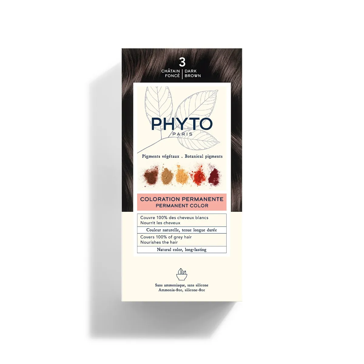 Phyto Phytocolor 3 Темно-коричневое перманентное окрашивание без аммиака 100% покрытие седых волос
Phyto Phytocolor 3 Темно-коричневое перманентное окрашивание без аммиака 100% покрытие седых волос